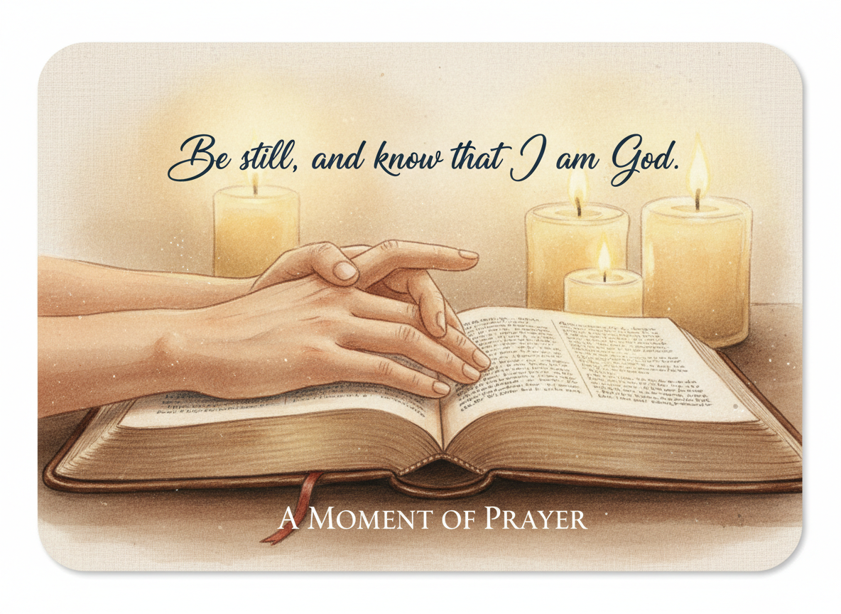 Hands folded in prayer over an open Bible — Prayer Discussion Guide